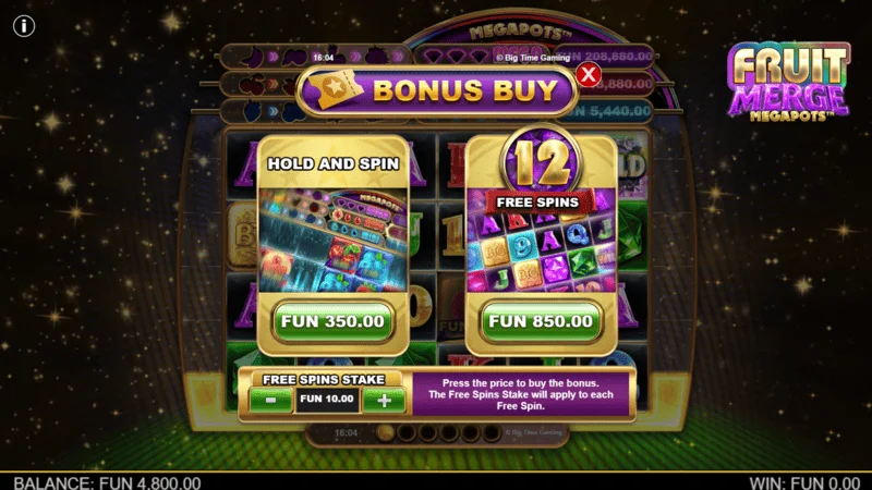 Fruit Merge Megapots - Bonus Buy-vindue